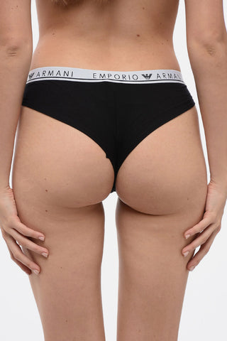 EMPORIO Set 2 Slip Brasiliana in Cotone Stretch con Banda Elastica Logata