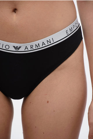 EMPORIO Set 2 Slip Brasiliana in Cotone Stretch con Banda Elastica Logata