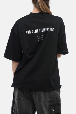 Crew Neck FEATHER Cotton T-Shirt