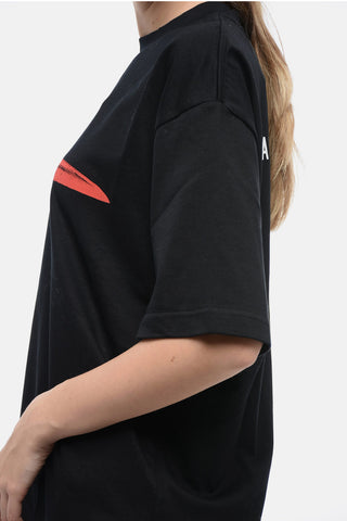 Crew Neck FEATHER Cotton T-Shirt