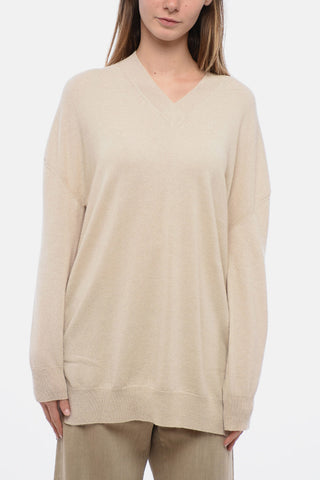 Cashmere Oversized Sweater with Asymmetric Hem