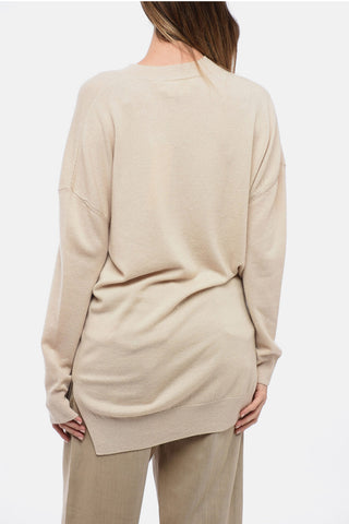 Cashmere Oversized Sweater with Asymmetric Hem