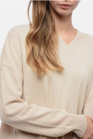 Cashmere Oversized Sweater with Asymmetric Hem