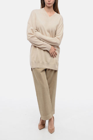 Cashmere Oversized Sweater with Asymmetric Hem
