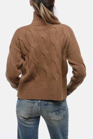 STUDIO Turtleneck ELGAR Aran Cashmere Blend Sweater
