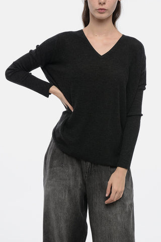 Maglia Oversize in Cashmere con Manica a Coste