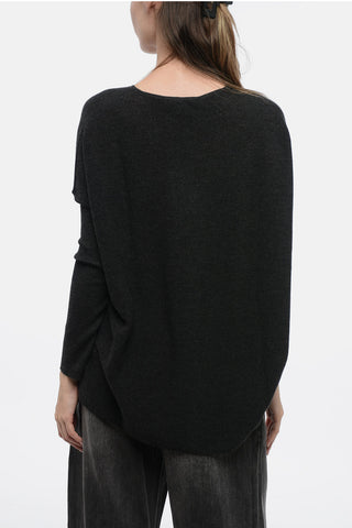 Maglia Oversize in Cashmere con Manica a Coste