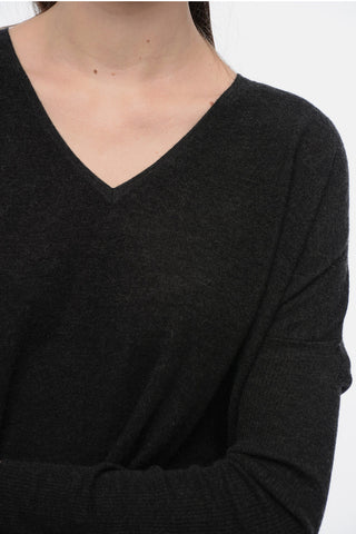 Maglia Oversize in Cashmere con Manica a Coste