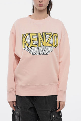 Crew Neck 3D Oversized Sweatshirt with Printed Logo