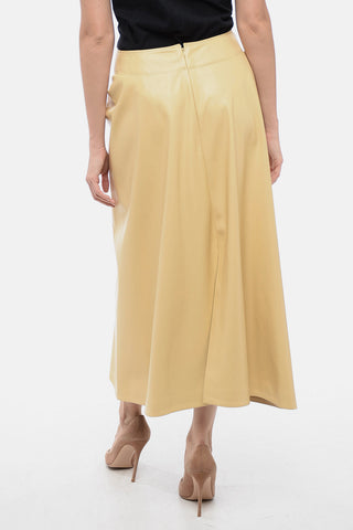 Eco-Leather Skirt with Gathered Detail