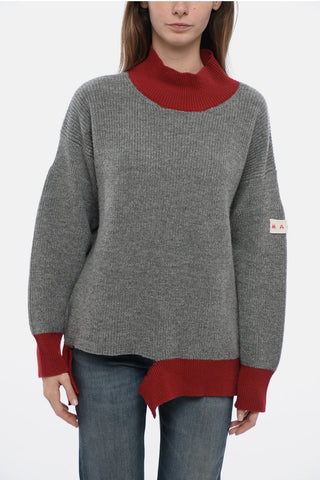 Turtleneck BROKEN FISHERMAN Sweater with Contrasting Hems
