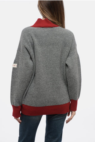 Turtleneck BROKEN FISHERMAN Sweater with Contrasting Hems