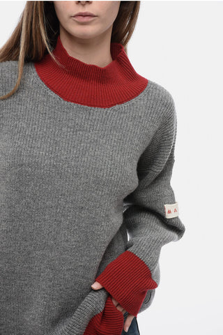 Turtleneck BROKEN FISHERMAN Sweater with Contrasting Hems