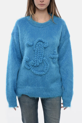 Crew Neck Mohair Blend Pullover