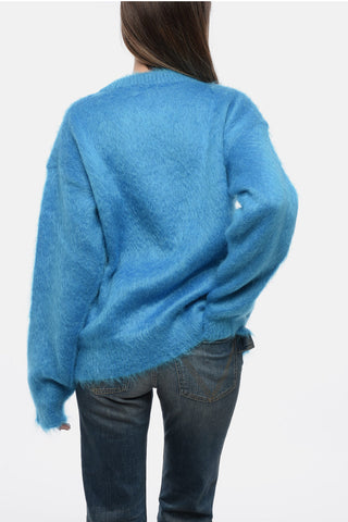 Crew Neck Mohair Blend Pullover