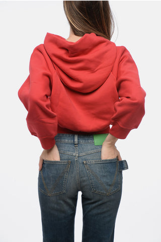 Cropped Fit MEDALLION Hoodie with Embroidered Logo