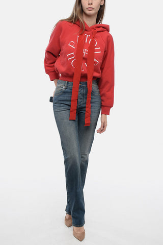 Cropped Fit MEDALLION Hoodie with Embroidered Logo