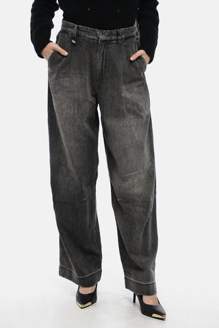 Single-pleated Wide Leg Denims 27cm