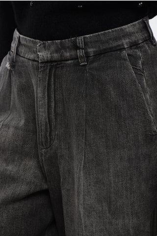 Single-pleated Wide Leg Denims 27cm