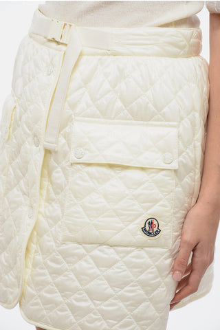 Quilted Skirt with Buckle Fastening