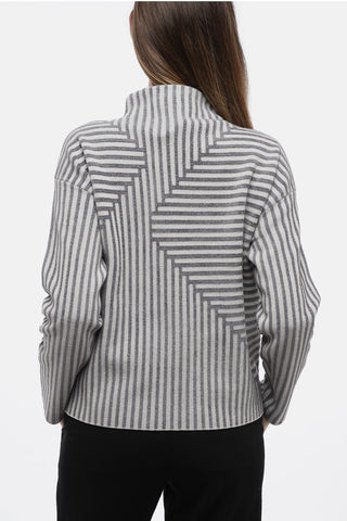 EMPORIO ICON Turtleneck Jacquard Wool Blend Sweater
