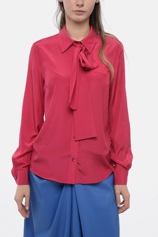 Blusa Effetto Satin con Foulard Rimovibile