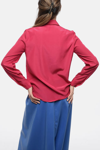 Blusa Effetto Satin con Foulard Rimovibile