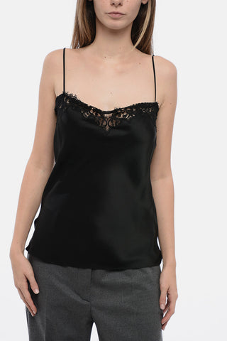 Lace Detailing Satin Top