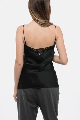 Lace Detailing Satin Top