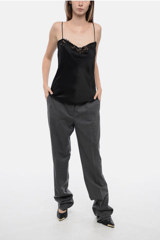 Lace Detailing Satin Top