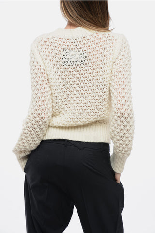 Maglia Girocollo in Misto Lana Openwork
