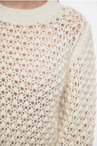 Maglia Girocollo in Misto Lana Openwork