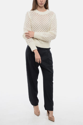 Maglia Girocollo in Misto Lana Openwork