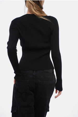 Maglia in Lana Stretch con Cut-out