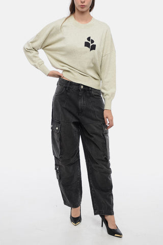 ETOILE Crew Neck MARISANS Sweater with Jacquard Logo
