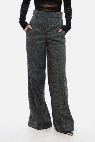 COUTURE Palazzo Pants with Cuffed Hems