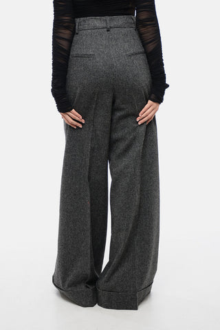 COUTURE Palazzo Pants with Cuffed Hems