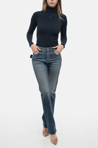 Stretch Cotton Slim Fit Denims with Belt Loops 16cm
