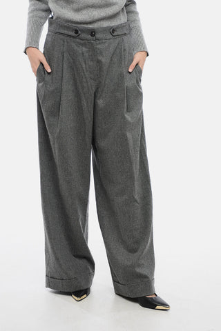 EMPORIO High-waisted Virgin Wool Blend Palazzo Pants