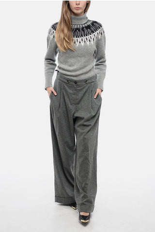 EMPORIO High-waisted Virgin Wool Blend Palazzo Pants