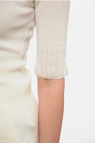 Buttoned Neck T-Shirt with Ruffled Sleeves