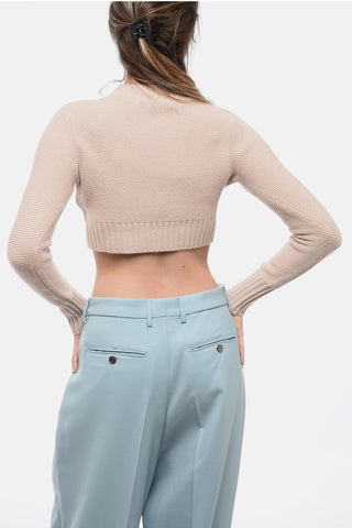 Maglia Crop Girocollo in Cashmere