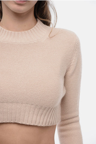 Crew Neck Cashmere Crop Sweater