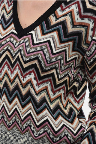 Crew Neck Wool Blend Sweater with Iconic Pattern