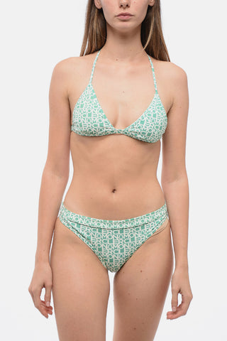 Triangel-Bikini mit All-Over-Logodruck und verstellbaren Trägern