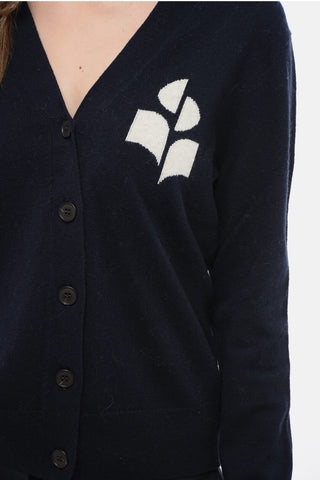ETOILE Cotton Blend KARIN Cardigan with Jacquard Logo