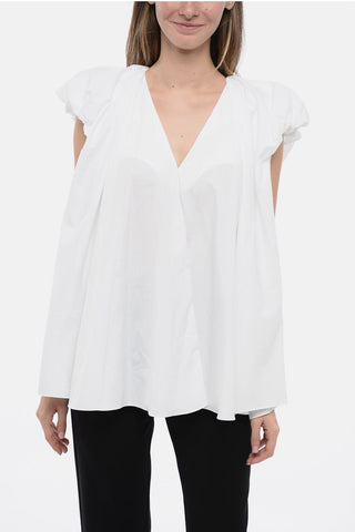Blusa in Cotone con Maniche a Palloncino