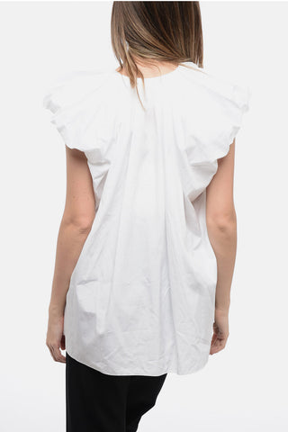 Blusa in Cotone con Maniche a Palloncino