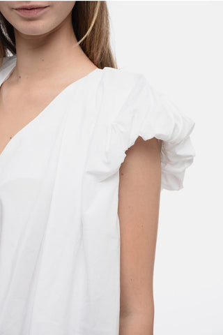 Blusa in Cotone con Maniche a Palloncino