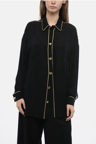 COUTURE Chiffon Blouse with Jewel Buttons